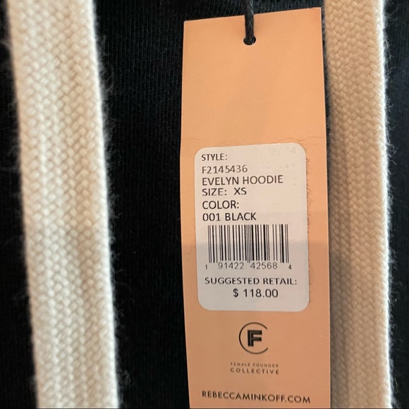 NWT Rebecca Minkoff 100% Cotton Evelyn Hoodie in Black (Women’s Size XS) - Picture 8 of 12